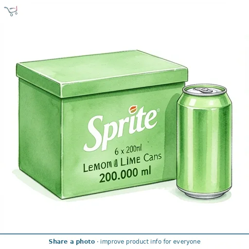 Sprite 6 x 200ml Lemon Lime Cans