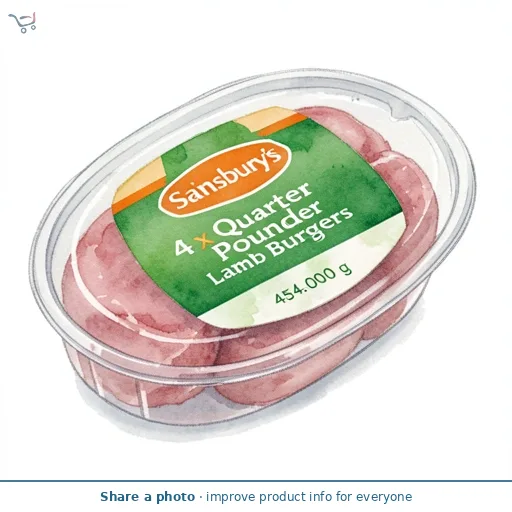 Sainsbury's 4 x Quarter Pounder Lamb Burgers 454g