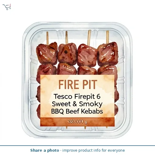 Tesco Firepit 6 Sweet & Smoky BBQ Beef Kebabs 360g