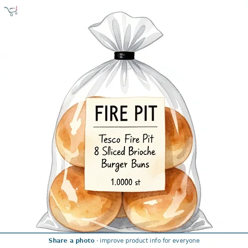 Tesco Fire Pit 8 Sliced Brioche Burger Buns