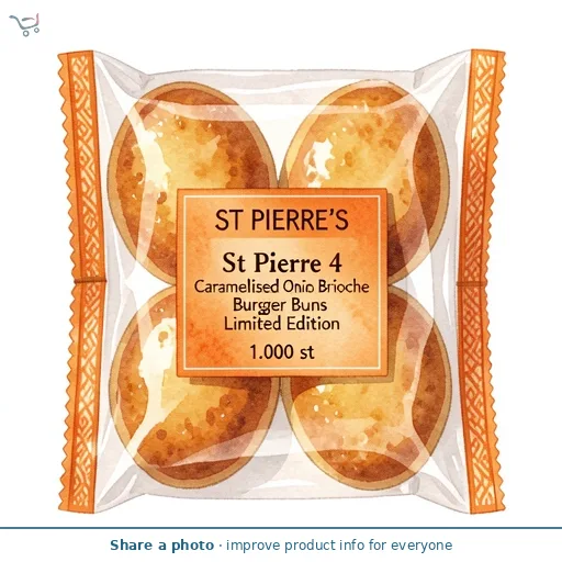 St Pierre 4 Caramelised Onion Brioche Burger Buns Limited Edition