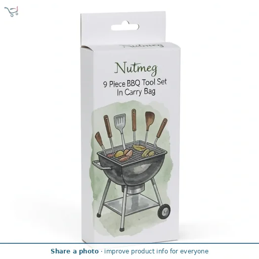 Nutmeg 9 Piece BBQ Tool Set In Carry Bag
