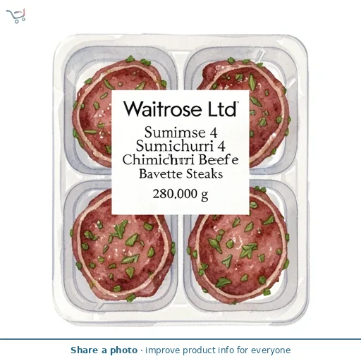Waitrose Summer 4 Chimichurri Beef Bavette Steaks