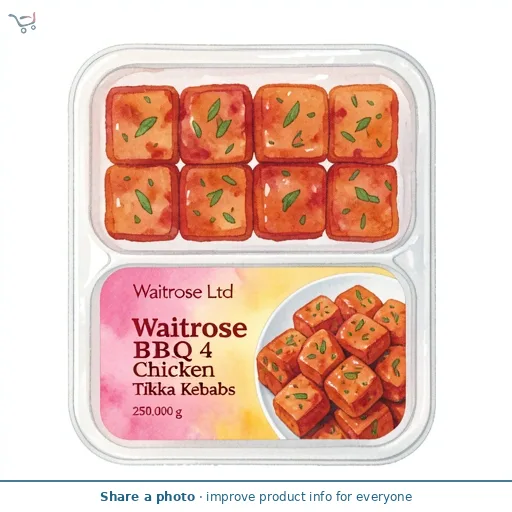 Waitrose BBQ 4 Chicken Tikka Kebabs