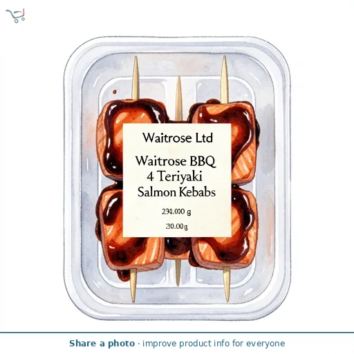 Waitrose BBQ 4 Teriyaki Salmon Kebabs