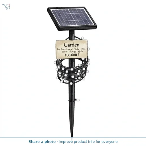 Garden by Sainsbury's Solar 100L White String Lights