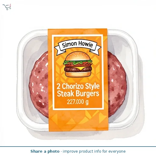 Simon Howie 2 Chorizo Style Steak Burgers 227g