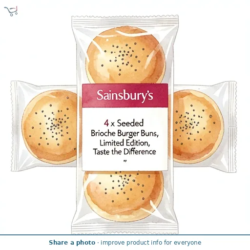 Sainsbury's 4 x Seeded Brioche Burger Buns, Limited Edition, Taste the Difference