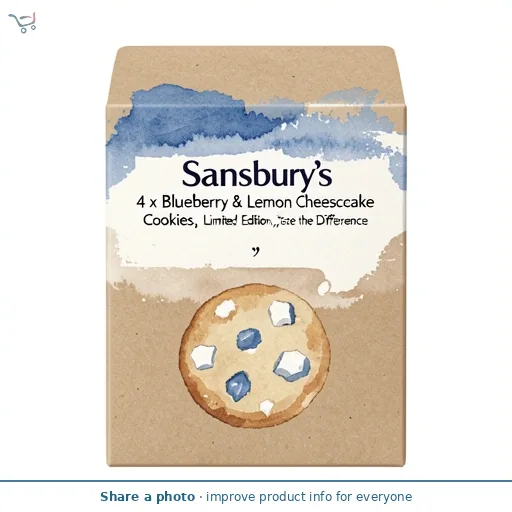 Sainsbury's 4 x Blueberry & Lemon Cheesecake Cookies, Limited Edition, Taste the Difference