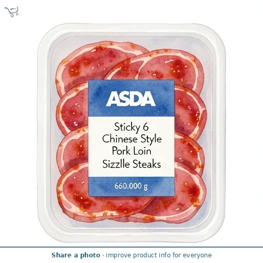 ASDA Sticky 6 Chinese Style Pork Loin Sizzle Steaks 660g