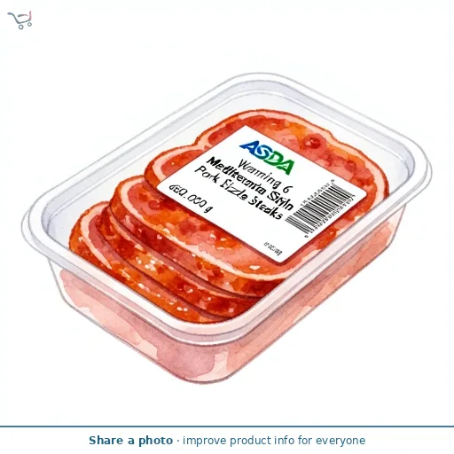 ASDA Warming 6 Mediterranean Style Pork Loin Sizzle Steaks 660g