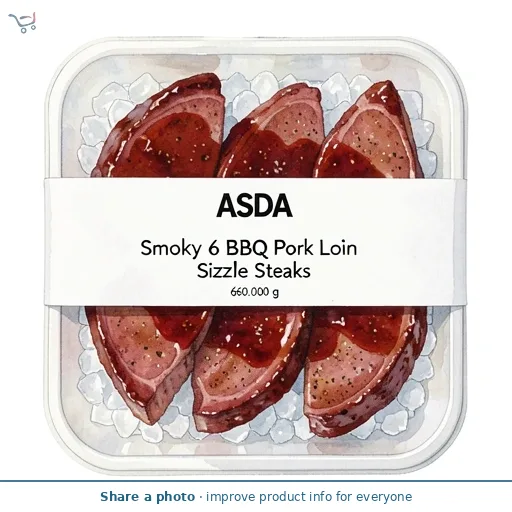 ASDA Smoky 6 BBQ Pork Loin Sizzle Steaks 660g
