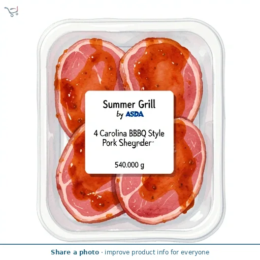 Summer Grill by ASDA 4 Carolina BBQ Style Pork Shoulder Steaks 540g