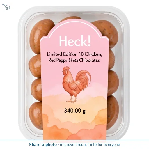 HECK! Limited Edition 10 Chicken, Red Pepper & Feta Chipolatas 340g