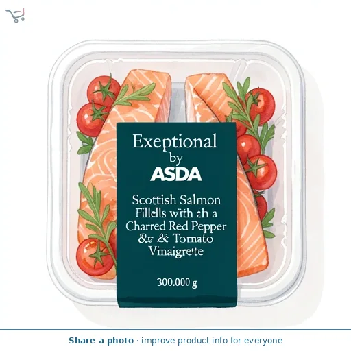 Exceptional by ASDA Scottish Salmon Fillets with a Charred Red Pepper & Tomato Vinaigrette 330g