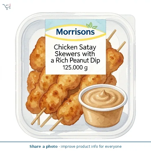 Morrisons Chicken Satay Skewers with a Rich Peanut Dip 125g