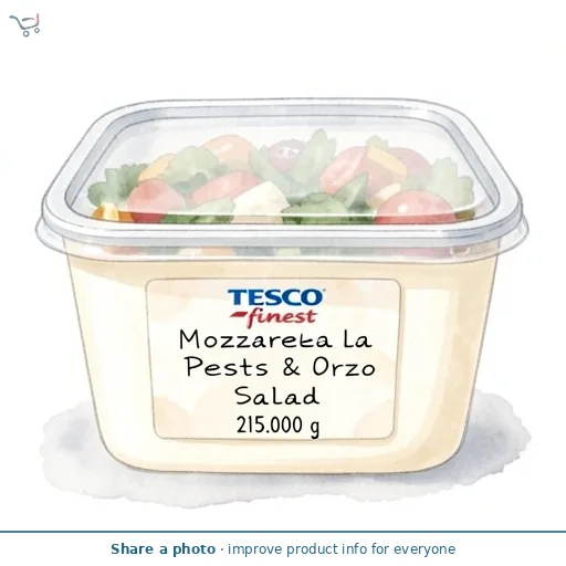 Tesco Finest Mozzarella Pearls & Pesto Orzo Salad 215g