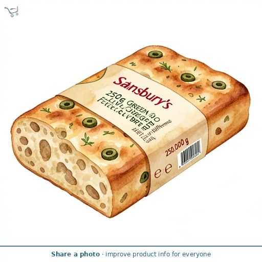 Sainsbury's 250g Green Olive, Feta & Oregano Focaccia Bread, Taste the Difference