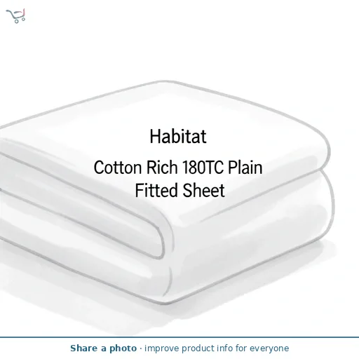 Habitat Cotton Rich 180TC Plain White Fitted Sheet