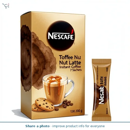 Nescafe Toffee Nut Latte Instant Coffee Sachets x7 130.2g