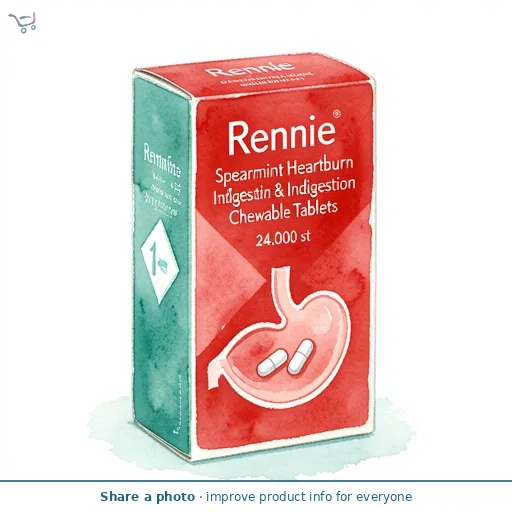 Rennie Spearmint Heartburn & Indigestion Chewable Tablets