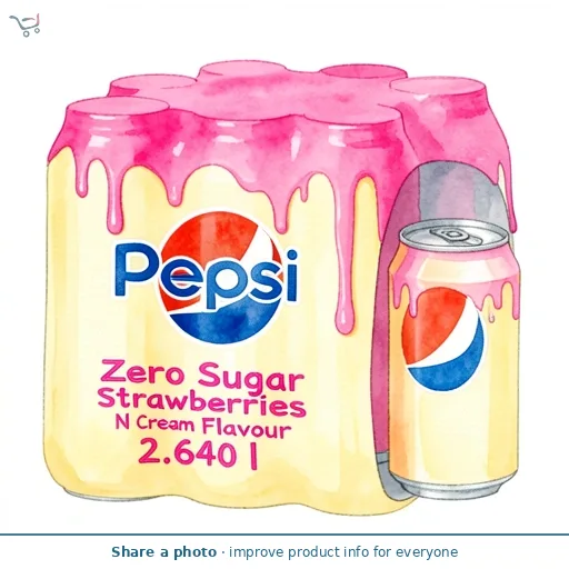 Pepsi Zero Sugar Strawberries N Cream Flavour 8x330ml