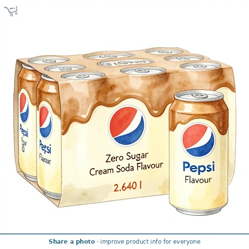 Pepsi Zero Sugar Cream Soda Flavour 8x330ml