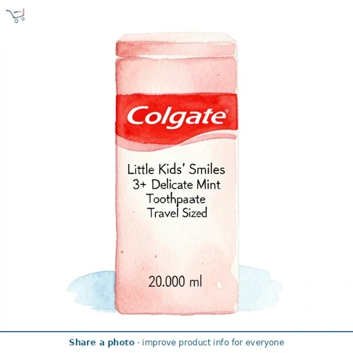 Colgate Little Kids' Smiles 3+ Years Delicate Mint Toothpaste Travel Sized 20ml