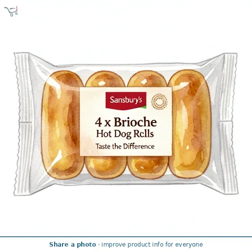 Sainsbury's 4 x Brioche Hot Dog Rolls, Taste the Difference