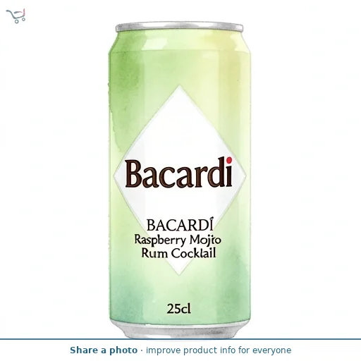 Bacardí BACARDÍ Raspberry Mojito Premix Rum Cocktail, 25cl