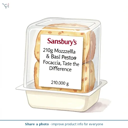 Sainsbury's 210g Mozzarella & Basil Pesto Focaccia, Taste the Difference