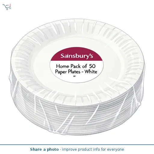 Sainsbury's Home Pack of 50 Paper Plates - White
