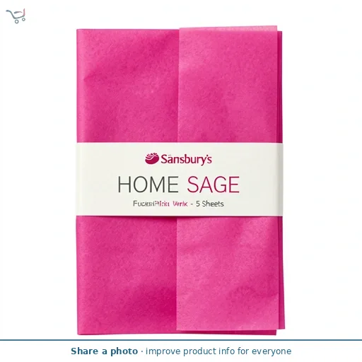 Sainsbury's Home Sage Fuchsia Pink Wrap Present Tissue Paper - 5 Sheets