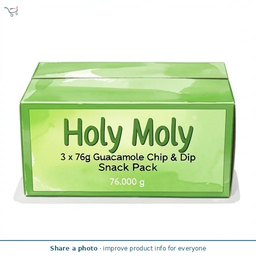 Holy Moly 3 x 76g Guacamole Chip & Dip Snack Pack