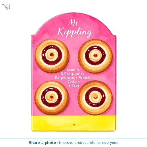 Mr Kipling 4 Lemon and Raspberry Whirls Shortcake