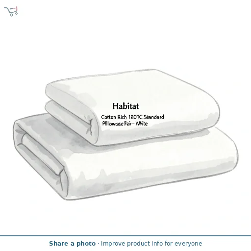 Habitat Cotton Rich 180TC Standard Pillowcase Pair - White