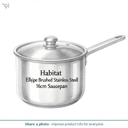 Habitat Ellipse Brushed Stainless Steel 16cm Saucepan