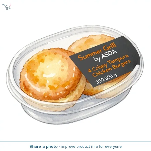 Summer Grill by ASDA 4 Crispy Tempura Chicken Burgers 300g