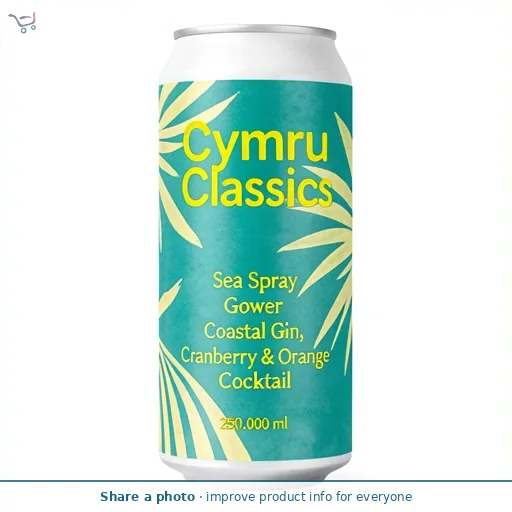 Cymru Classics Sea Spray Gower Coastal Gin, Cranberry & Orange Cocktail 250ml