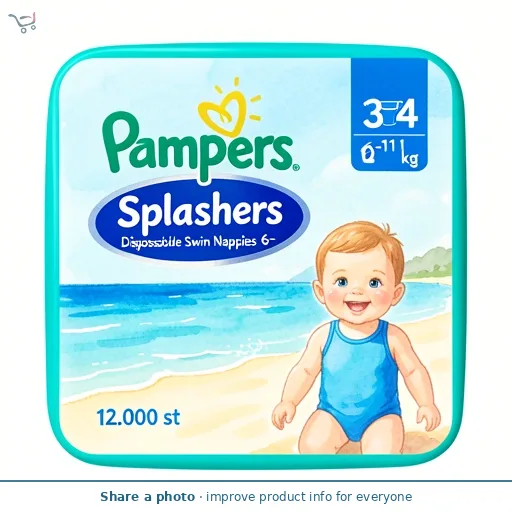 Pampers Splashers Size 3-4 Disposable Swim Nappies 6-11kg