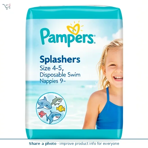 Pampers Splashers Size 4-5, Disposable Swim Nappies, 9-15kg