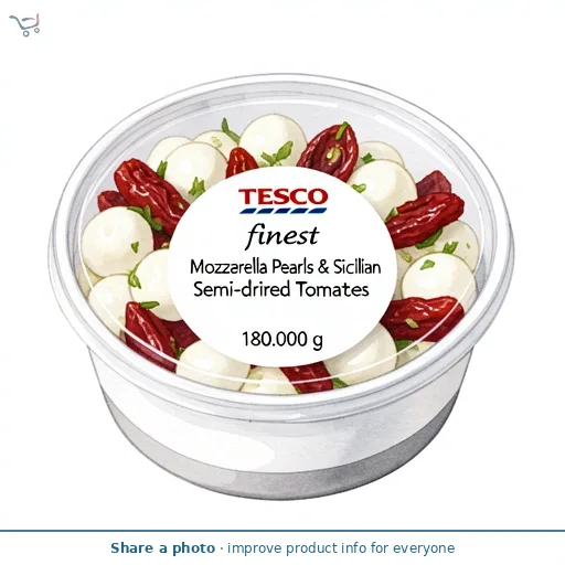 Tesco Finest Mozzarella Pearls & Sicilian Semi-dried Tomatoes  180g