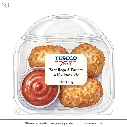 Tesco Finest Beef Ragu & Parmesan Bites with a Marinara Dip 148g