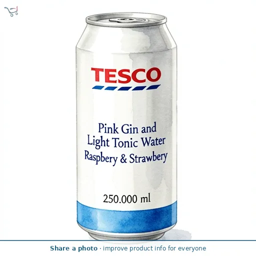 Tesco Pink Gin and Light Tonic Water Raspberry & Strawberry 250ml