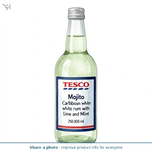 Tesco Mojito Caribbean white rum with Lime and Mint 250ml