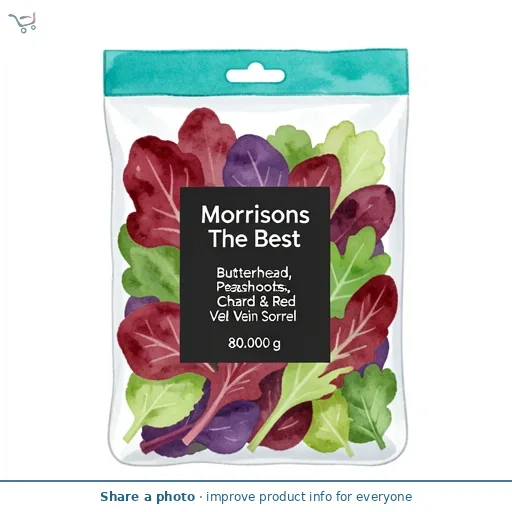 Morrisons The Best Butterhead, Peashoots, Chard & Red Vein Sorrel 80G
