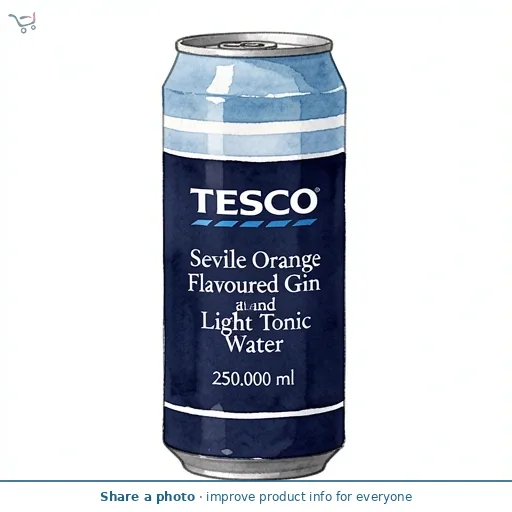 Tesco Seville Orange Flavoured Gin and Light Tonic Water 250ml