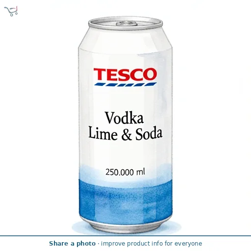 Tesco Vodka Lime & Soda 250ml