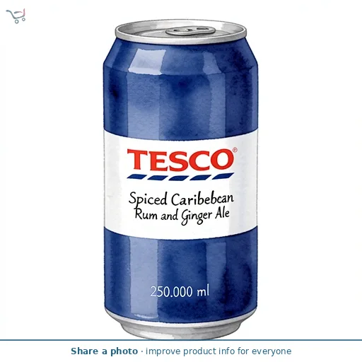 Tesco Spiced Caribbean Rum and Ginger Ale 250ml