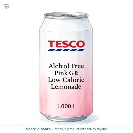 Tesco Alcohol Free Pink G & Low Calorie Lemonade 4x250ml